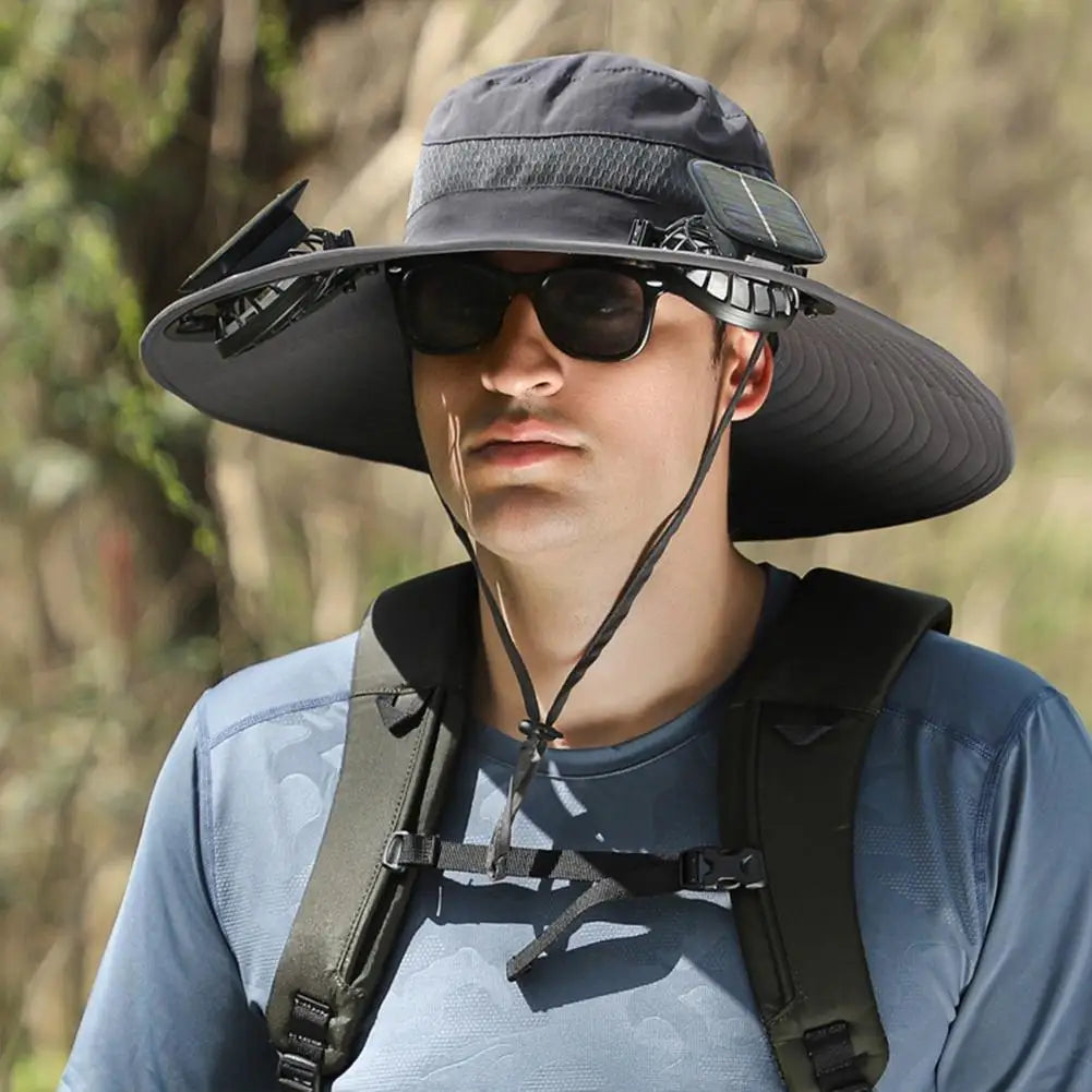 SolarShade™ Cooling Hat 🧢⚡ — Built-In Fan & Sun Protection