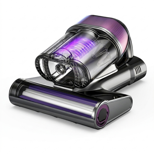 PureRest UV handheld mattress vacuum on white background